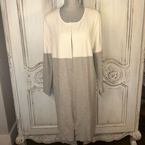Liz Claiborne Chic Old Money Cozy Two Tone Sweater Duster Size Large